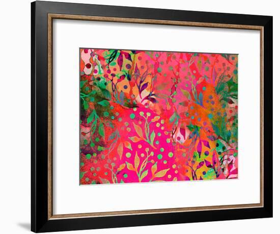 Color Watercolor Leaf Pattern-Lebens Art-Framed Art Print
