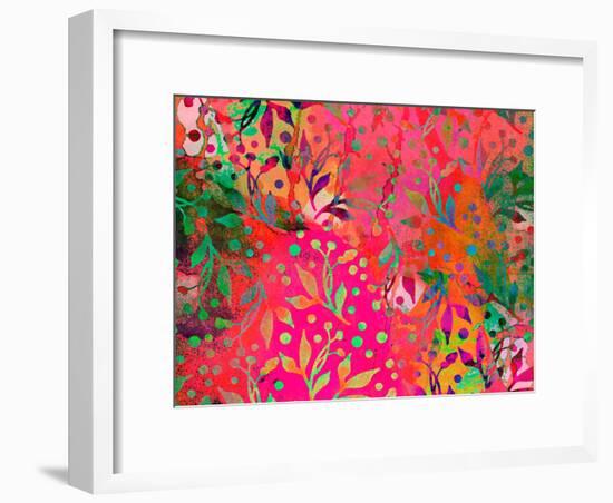 Color Watercolor Leaf Pattern-Lebens Art-Framed Art Print