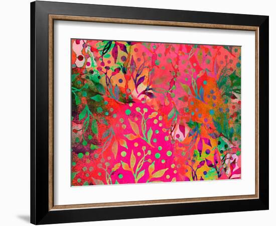 Color Watercolor Leaf Pattern-Lebens Art-Framed Art Print