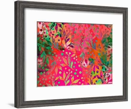 Color Watercolor Leaf Pattern-Lebens Art-Framed Art Print