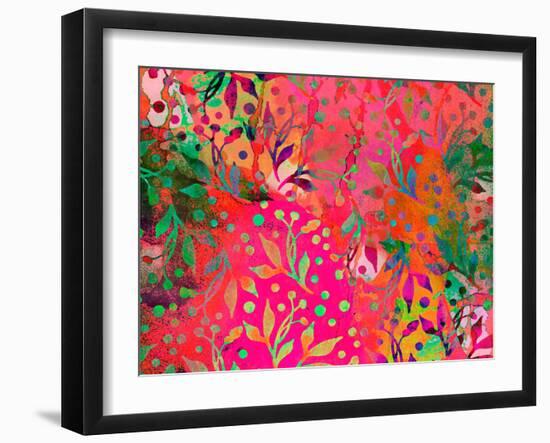 Color Watercolor Leaf Pattern-Lebens Art-Framed Art Print