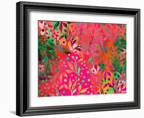 Color Watercolor Leaf Pattern-Lebens Art-Framed Art Print