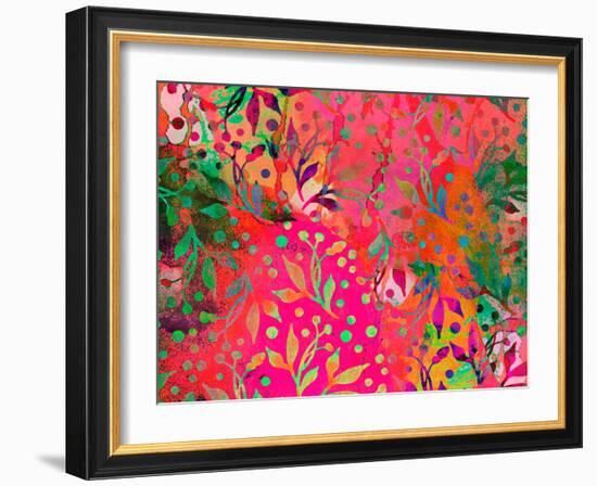 Color Watercolor Leaf Pattern-Lebens Art-Framed Art Print