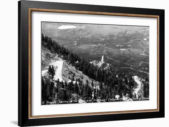 Colorado - Aerial View of Shrine of the Sun, Colorado Springs from Cheyenne Mt-Lantern Press-Framed Art Print