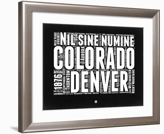 Colorado Black and White Map-NaxArt-Framed Art Print