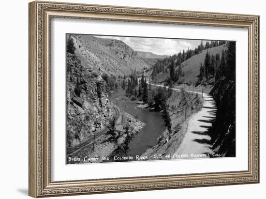 Colorado - Byers Canyon and Colorado River-Lantern Press-Framed Premium Giclee Print