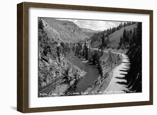 Colorado - Byers Canyon and Colorado River-Lantern Press-Framed Premium Giclee Print