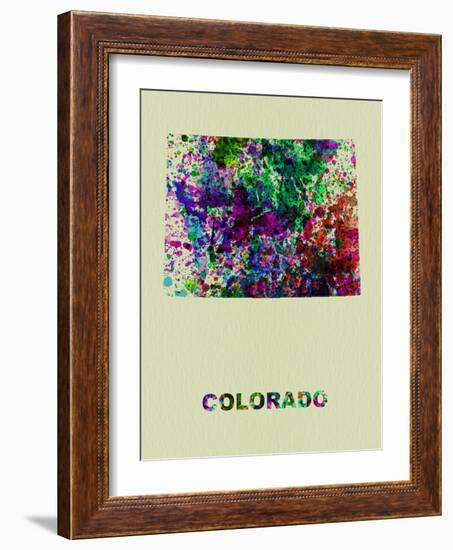 Colorado Color Splatter Map-NaxArt-Framed Art Print