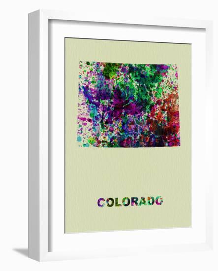 Colorado Color Splatter Map-NaxArt-Framed Art Print