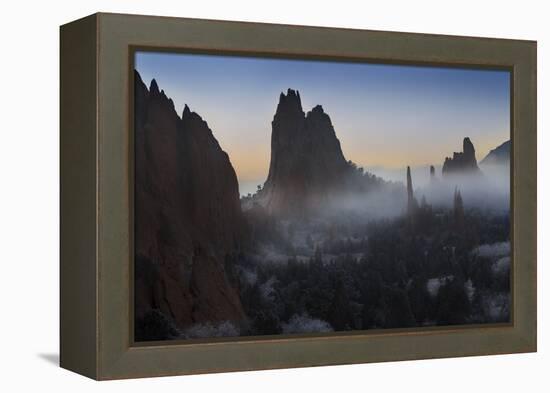 Colorado, Colorado Springs. Morning Fog in Garden of the Gods Park-Don Grall-Framed Premier Image Canvas