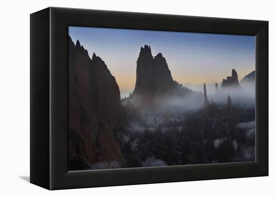 Colorado, Colorado Springs. Morning Fog in Garden of the Gods Park-Don Grall-Framed Premier Image Canvas