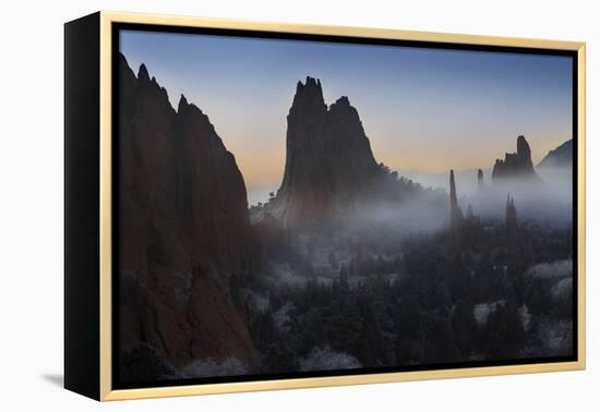 Colorado, Colorado Springs. Morning Fog in Garden of the Gods Park-Don Grall-Framed Premier Image Canvas