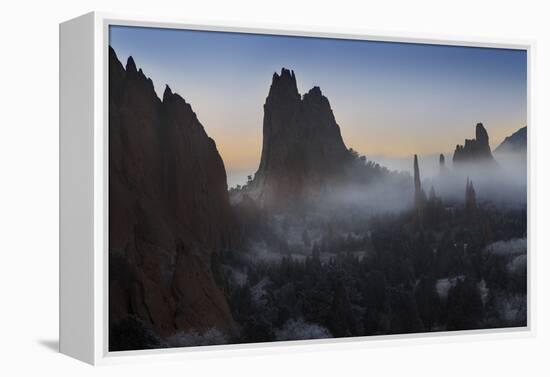 Colorado, Colorado Springs. Morning Fog in Garden of the Gods Park-Don Grall-Framed Premier Image Canvas