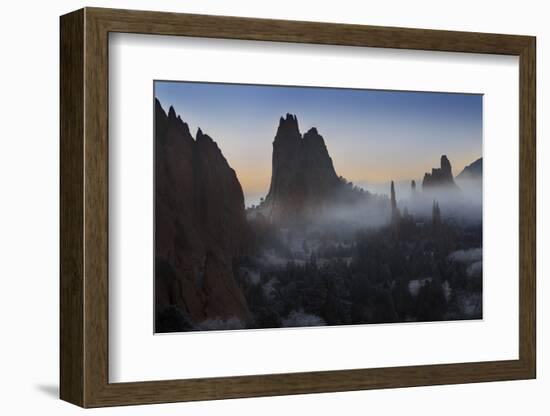 Colorado, Colorado Springs. Morning Fog in Garden of the Gods Park-Don Grall-Framed Photographic Print