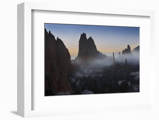 Colorado, Colorado Springs. Morning Fog in Garden of the Gods Park-Don Grall-Framed Photographic Print