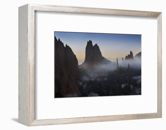 Colorado, Colorado Springs. Morning Fog in Garden of the Gods Park-Don Grall-Framed Photographic Print