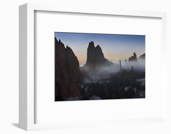 Colorado, Colorado Springs. Morning Fog in Garden of the Gods Park-Don Grall-Framed Photographic Print