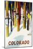 Colorado - Colorful Skis-Lantern Press-Mounted Art Print