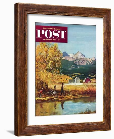 "Colorado Creek" Saturday Evening Post Cover, October 13, 1951-John Clymer-Framed Giclee Print