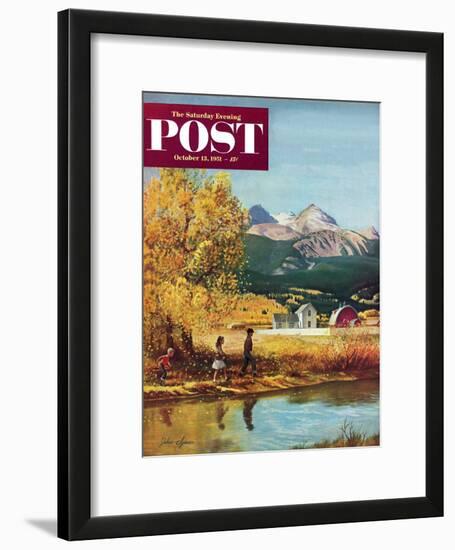 "Colorado Creek" Saturday Evening Post Cover, October 13, 1951-John Clymer-Framed Giclee Print