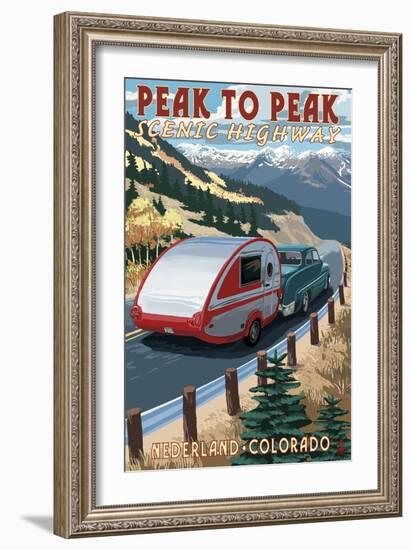 Colorado - Fall Retro Camper-Lantern Press-Framed Art Print