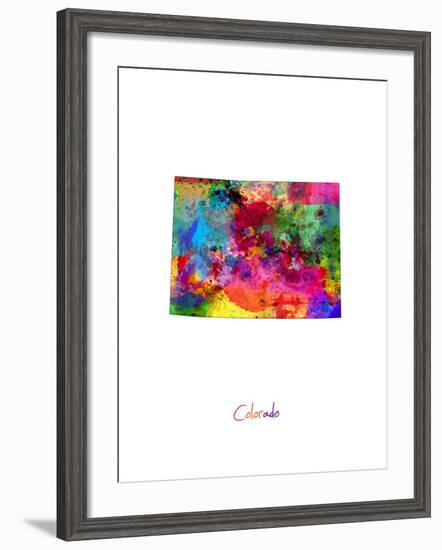 Colorado Map-Michael Tompsett-Framed Art Print