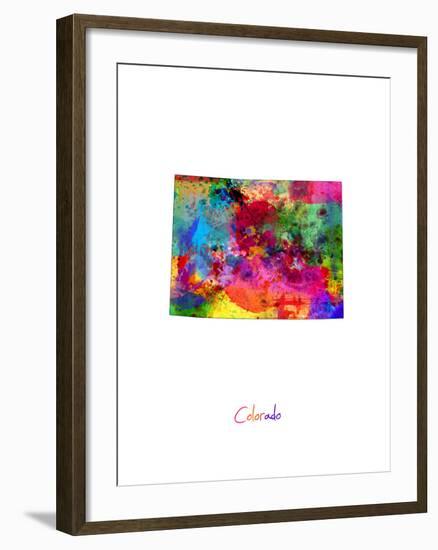 Colorado Map-Michael Tompsett-Framed Art Print