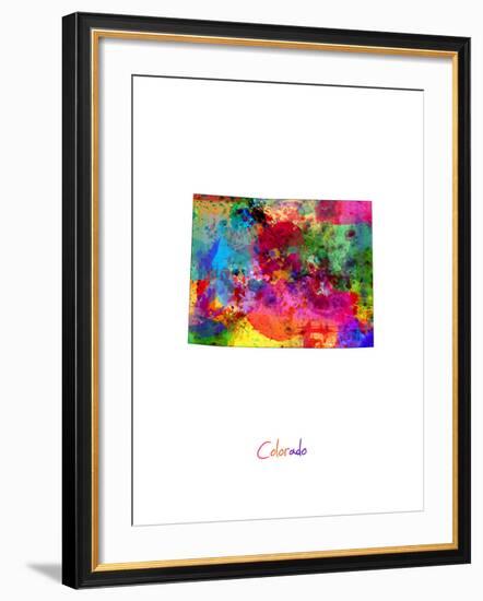 Colorado Map-Michael Tompsett-Framed Art Print