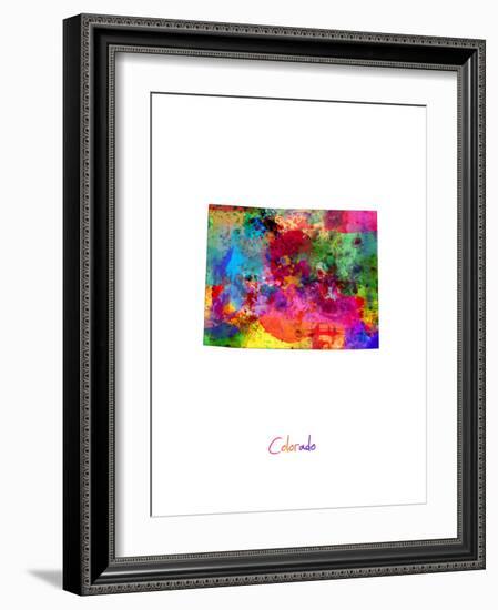 Colorado Map-Michael Tompsett-Framed Art Print