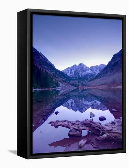 Colorado, Maroon Bells Mountain Reflected in Maroon Lake, USA-Alan Copson-Framed Premier Image Canvas