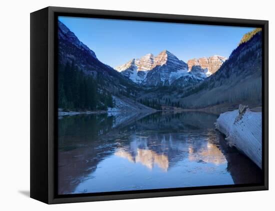 Colorado, Maroon Bells Mountain Reflected in Maroon Lake, USA-Alan Copson-Framed Premier Image Canvas