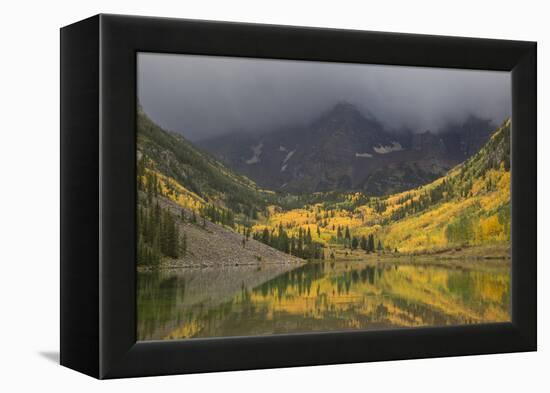 Colorado, Maroon Bells SP. Storm Clouds on Maroon Bells Mountains-Don Grall-Framed Premier Image Canvas