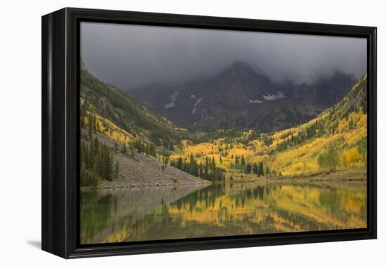 Colorado, Maroon Bells SP. Storm Clouds on Maroon Bells Mountains-Don Grall-Framed Premier Image Canvas