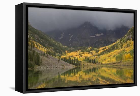 Colorado, Maroon Bells SP. Storm Clouds on Maroon Bells Mountains-Don Grall-Framed Premier Image Canvas