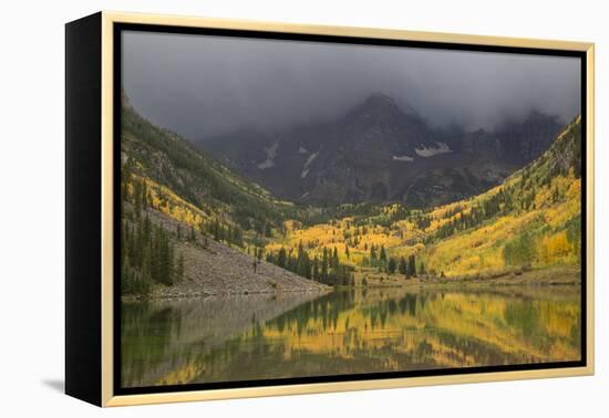 Colorado, Maroon Bells SP. Storm Clouds on Maroon Bells Mountains-Don Grall-Framed Premier Image Canvas