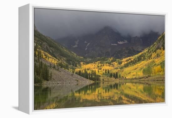 Colorado, Maroon Bells SP. Storm Clouds on Maroon Bells Mountains-Don Grall-Framed Premier Image Canvas