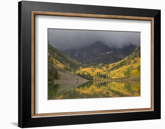 Colorado, Maroon Bells SP. Storm Clouds on Maroon Bells Mountains-Don Grall-Framed Photographic Print