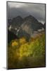 Colorado, Maroon Bells State Park. Storm over Maroon Bells Peaks-Don Grall-Mounted Photographic Print