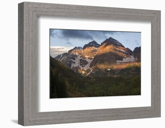 Colorado, Maroon Bells State Park. Sunrise on Maroon Bells Mountains-Don Grall-Framed Photographic Print