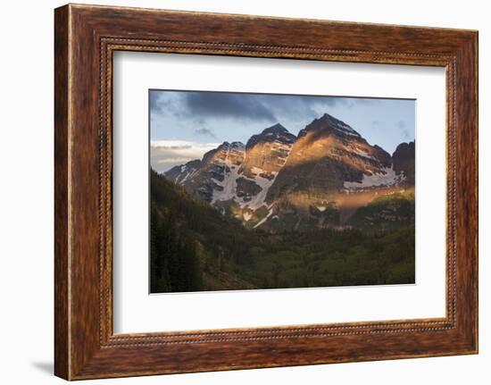 Colorado, Maroon Bells State Park. Sunrise on Maroon Bells Mountains-Don Grall-Framed Photographic Print