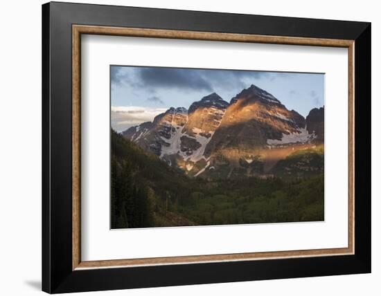 Colorado, Maroon Bells State Park. Sunrise on Maroon Bells Mountains-Don Grall-Framed Photographic Print