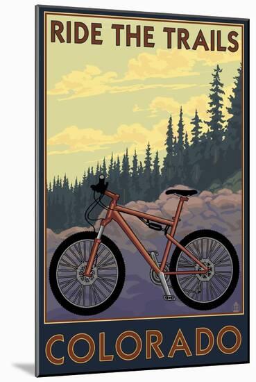 Colorado - Mountain Bike Scene-Lantern Press-Mounted Art Print