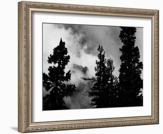 Colorado Mountain Landscape with Trees and Clouds, Sangre De Cristo Range in Black and White-Kevin Lange-Framed Photographic Print