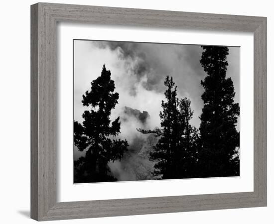 Colorado Mountain Landscape with Trees and Clouds, Sangre De Cristo Range in Black and White-Kevin Lange-Framed Photographic Print