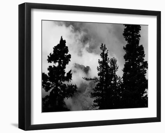 Colorado Mountain Landscape with Trees and Clouds, Sangre De Cristo Range in Black and White-Kevin Lange-Framed Photographic Print