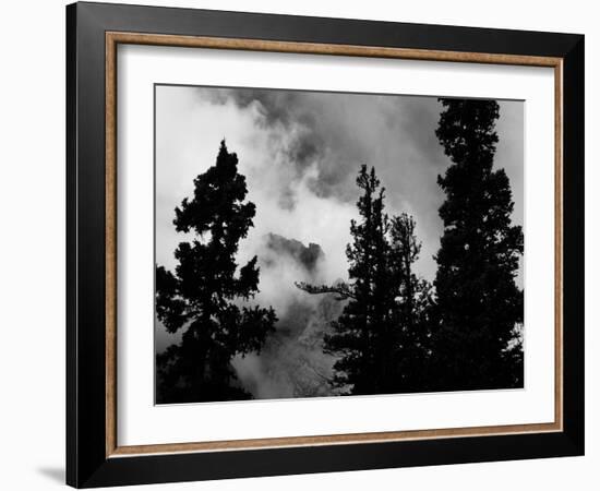 Colorado Mountain Landscape with Trees and Clouds, Sangre De Cristo Range in Black and White-Kevin Lange-Framed Photographic Print