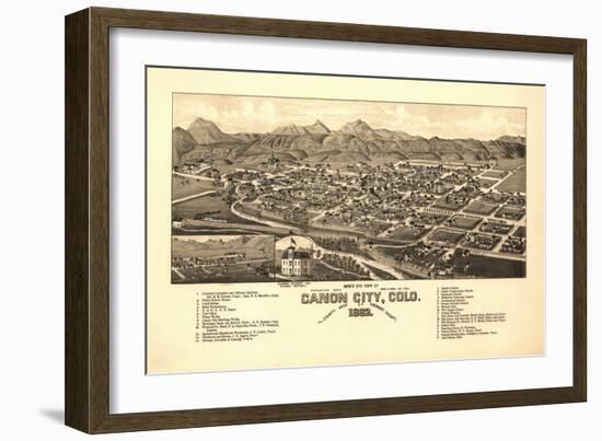 Colorado - Panoramic Map of Canon City-Lantern Press-Framed Art Print