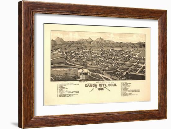 Colorado - Panoramic Map of Canon City-Lantern Press-Framed Art Print