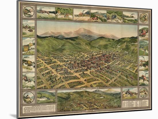 Colorado - Panoramic Map of Cripple Creek No. 2-Lantern Press-Mounted Art Print