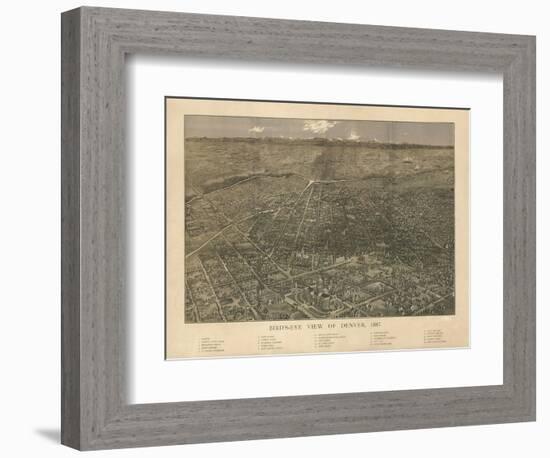 Colorado - Panoramic Map of Denver No. 2-Lantern Press-Framed Art Print